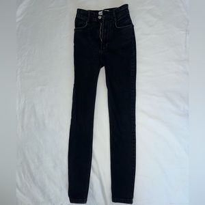 Zara Jeans Womens 4 Black High Waist Skinny Leg Stretch Casual Denim Ankle